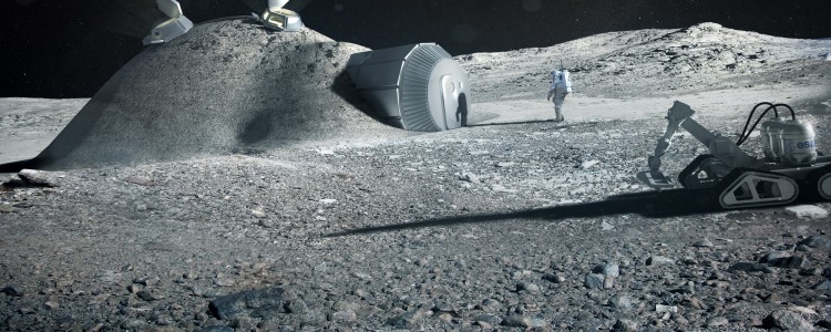 Lunar base made with 3D printing - image courtesy of ESA/Foster + Partners